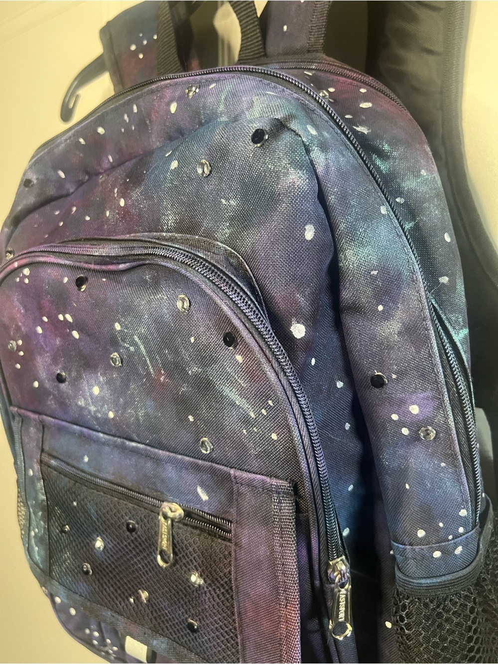 Hand Painted Galaxy Rhinestone Backpack - Picture 5 of 16